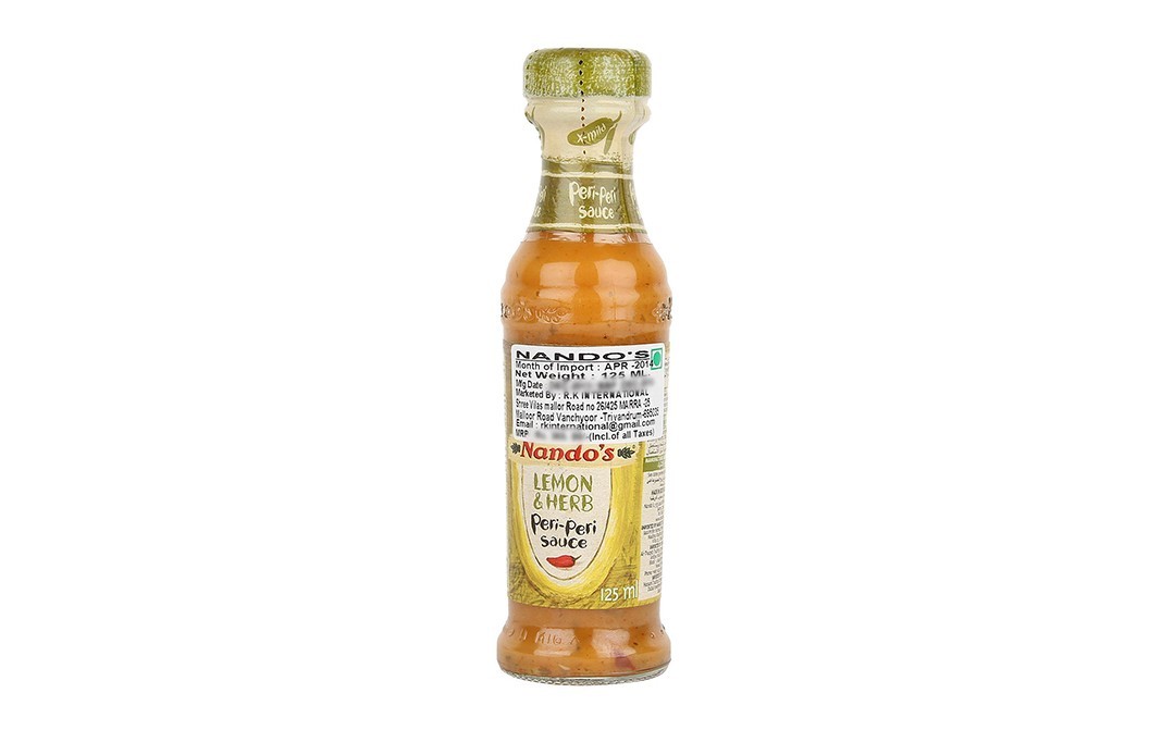 Nando's Lemon & Herb Peri-Peri Sauce    Glass Bottle  125 millilitre